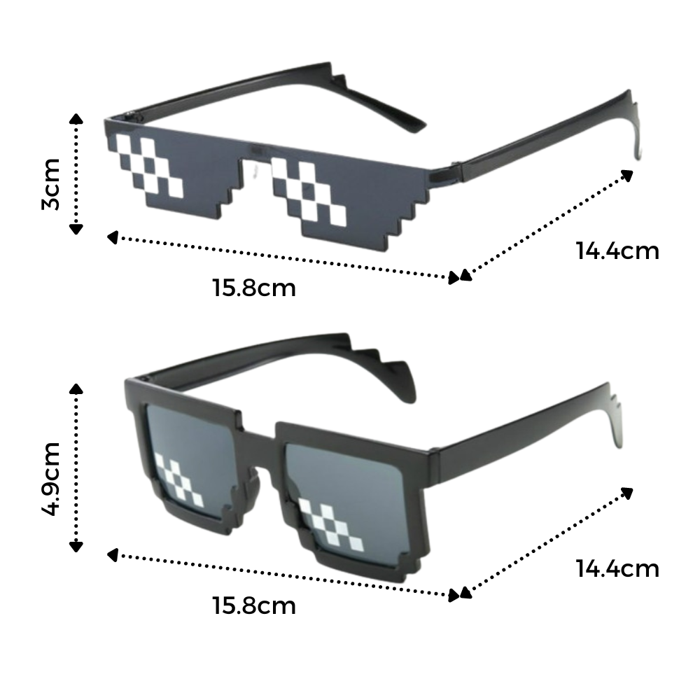 Fashion Pixel Sunglasses - Dimensions - 
