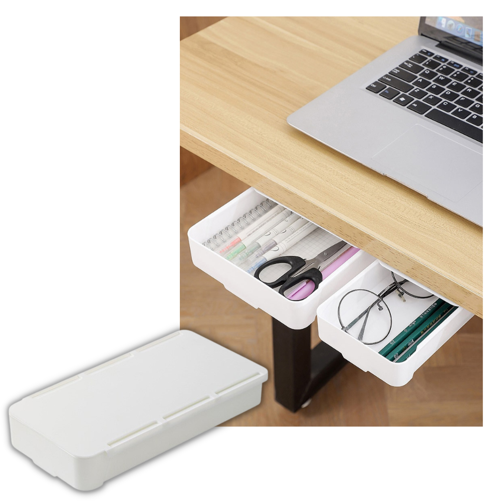 Invisible Desk Drawer Organiser - Organise your Desk or Table Workspace - 