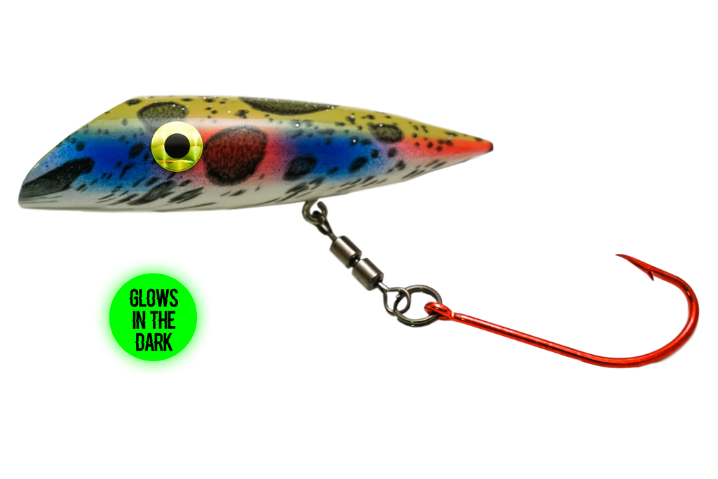 Best Lure Co. Yellow Cedar Tailless Series Plugs - Carbon Ghost / 4
