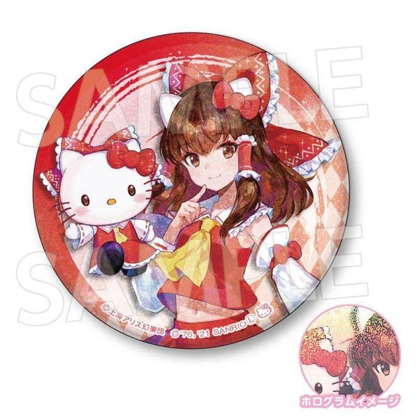 【新品】東方Project×サンリオキャラクターズ 76mmホログラム缶バッジ 博麗霊夢×ハローキティ / エイコー 発売日:2021年01月頃