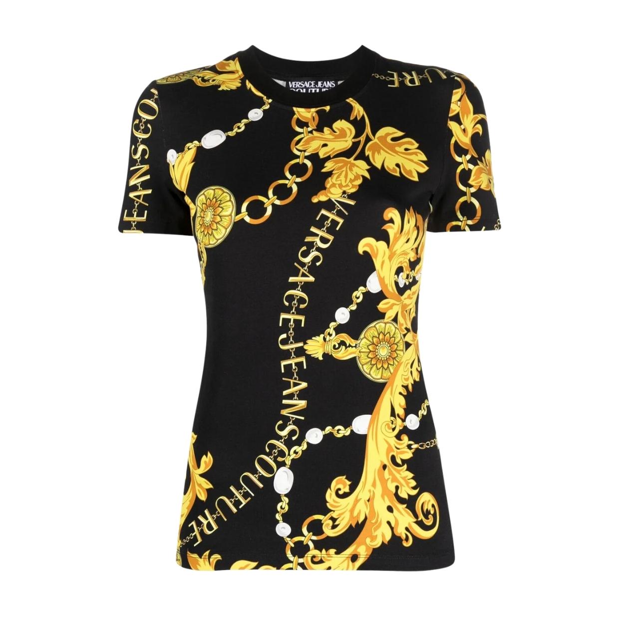 Versace Jeans Couture Chain Print All-Over Black Shirt – Retro Designer Wear