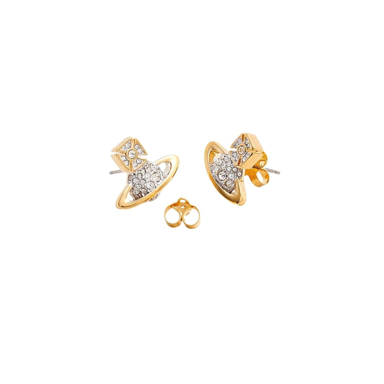 Vivienne Westwood Kitty Platinum Aqua Earrings – Retro Designer Wear