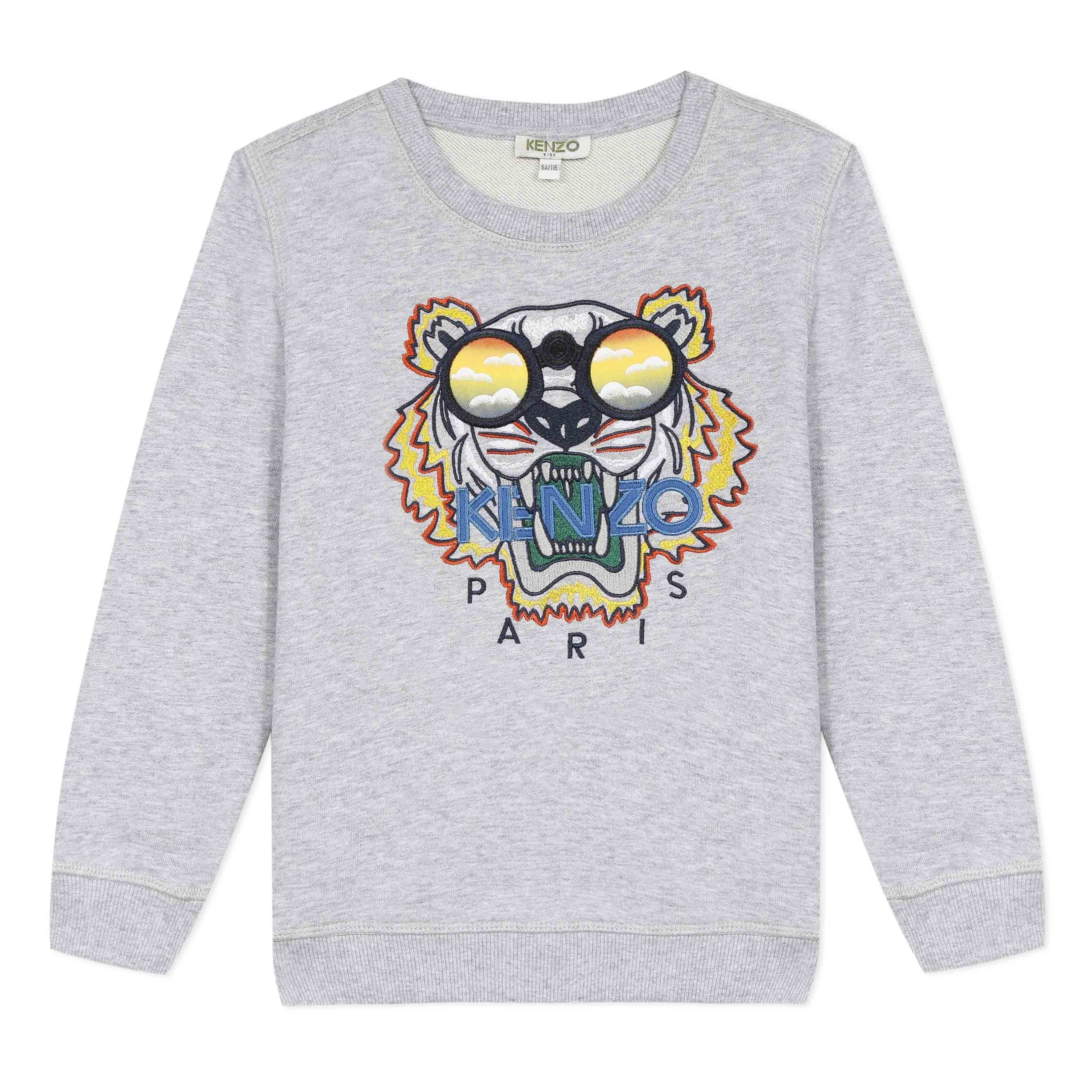 Kenzo Kids Grey Multi Iconic Logo Sweatshirt – Retro Designer Wear