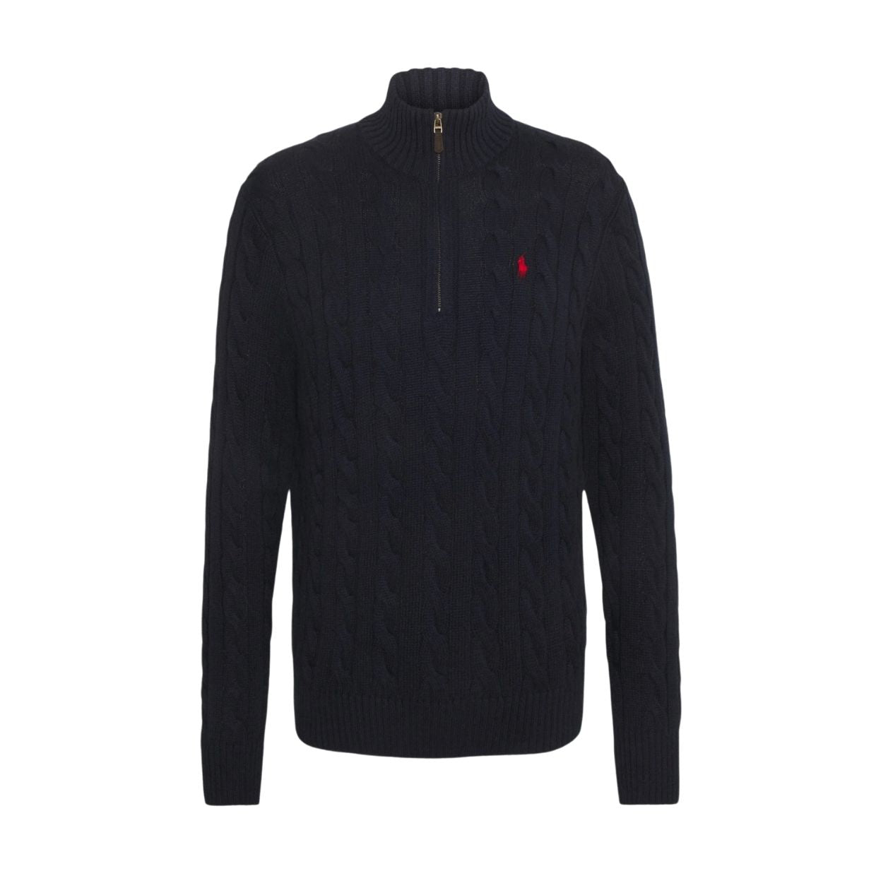 ralph lauren cable knit half zip