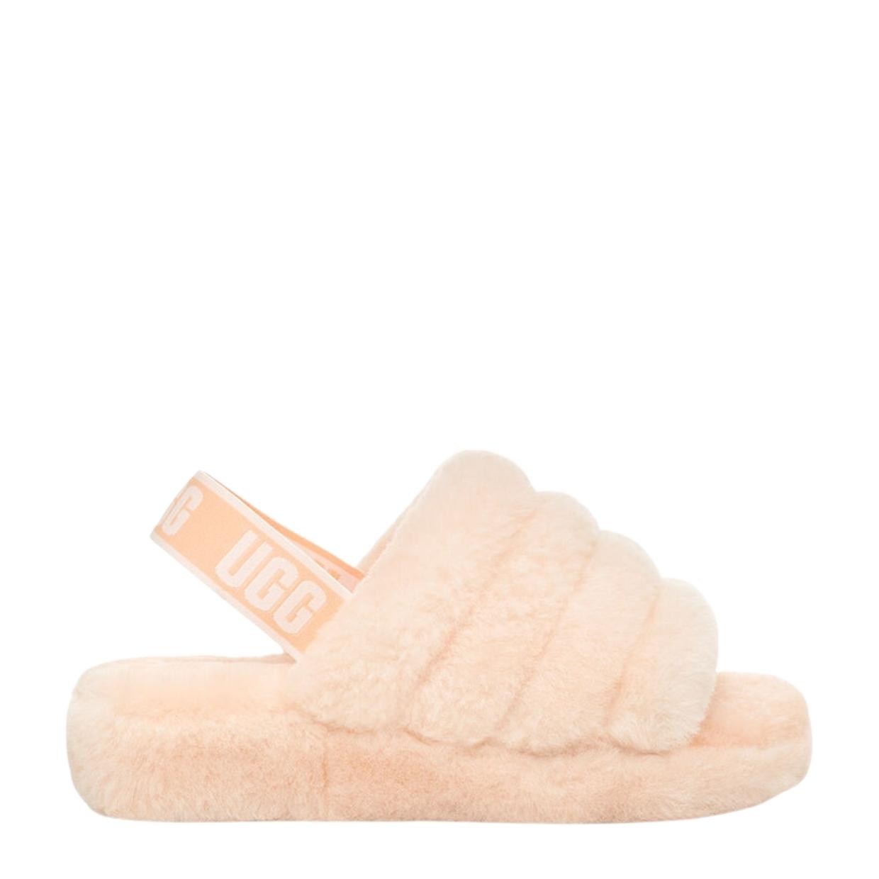 ugg fur slides yellow