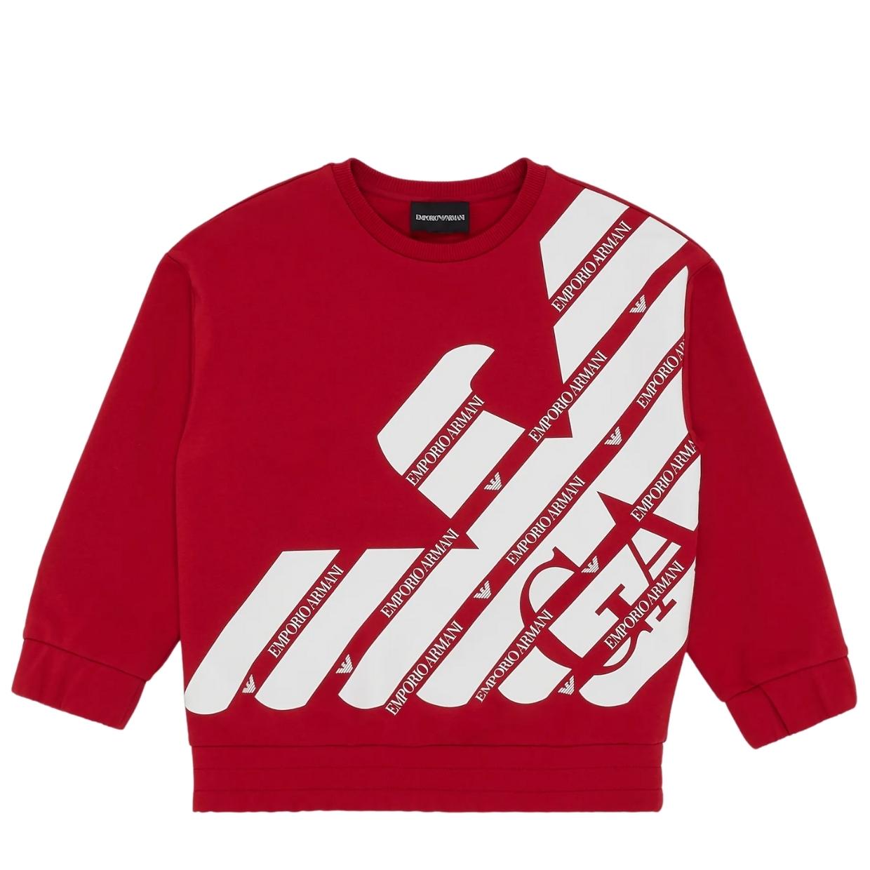 Emporio Armani Junior Red Oversized Eagle Logo Sweatshirt – Retro Designer  Wear