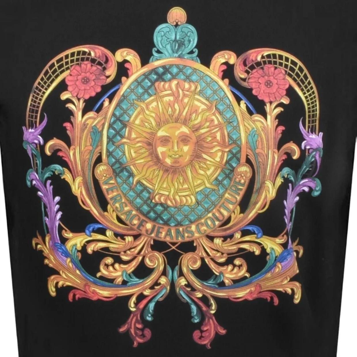 Versace Jeans Couture Sun Flower Garland Print Sweatshirt-Black XL / Black