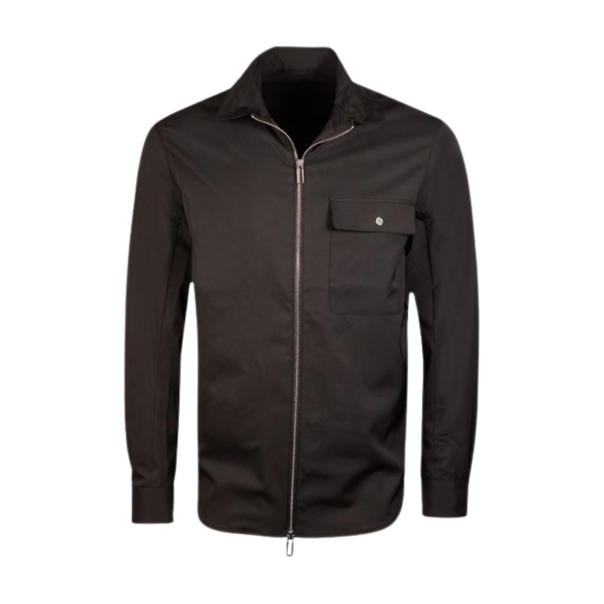 Emporio Armani Black Nylon & Velvet Jacket – Retro Designer Wear