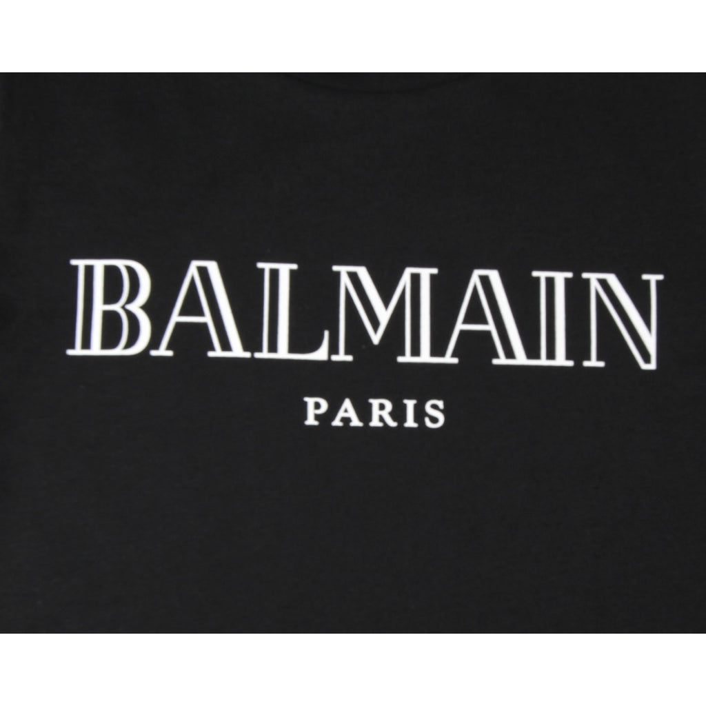 Balmain Paris White Logo T-Shirt – Retro Designer Wear
