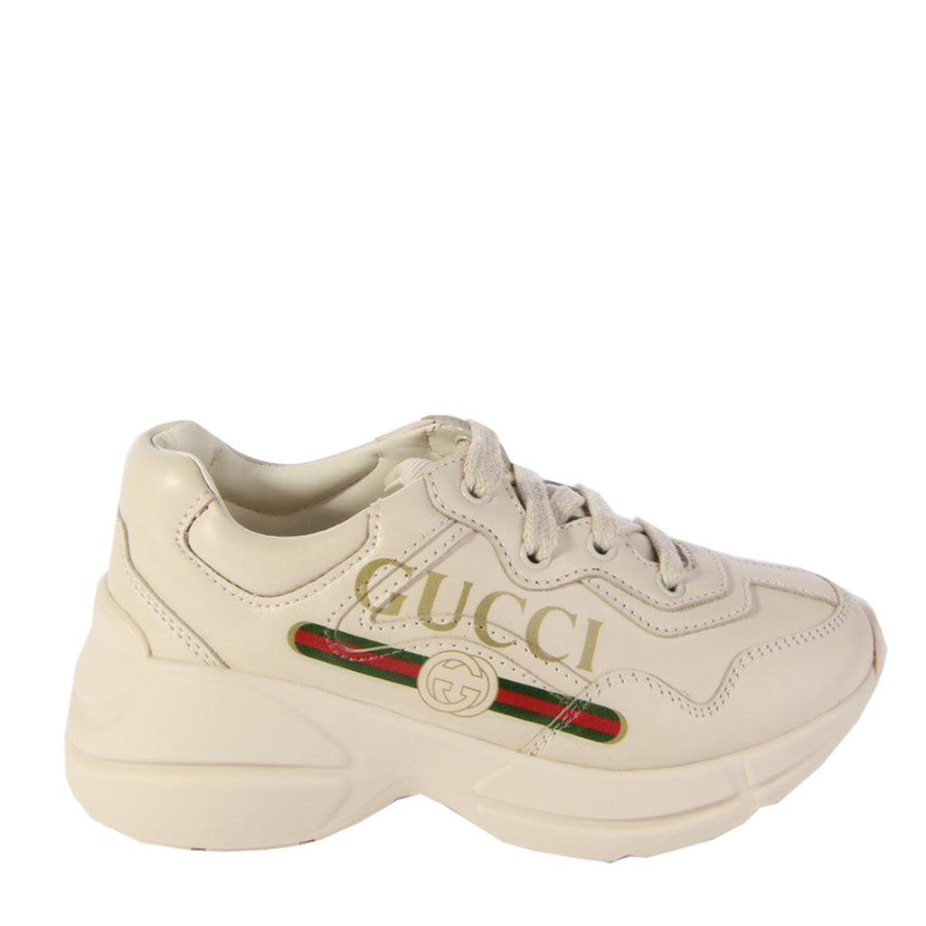 Gucci Rhyton Kids White Leather 