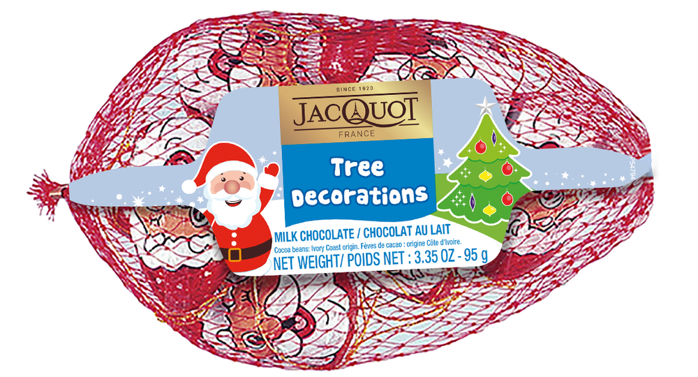 Assortiment chocolat de noël lait JACQUOT : le filet de 310g à