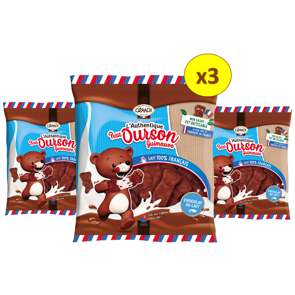 Sachet de nounours guimauve/chocolat 150g | Douceurs du Palais