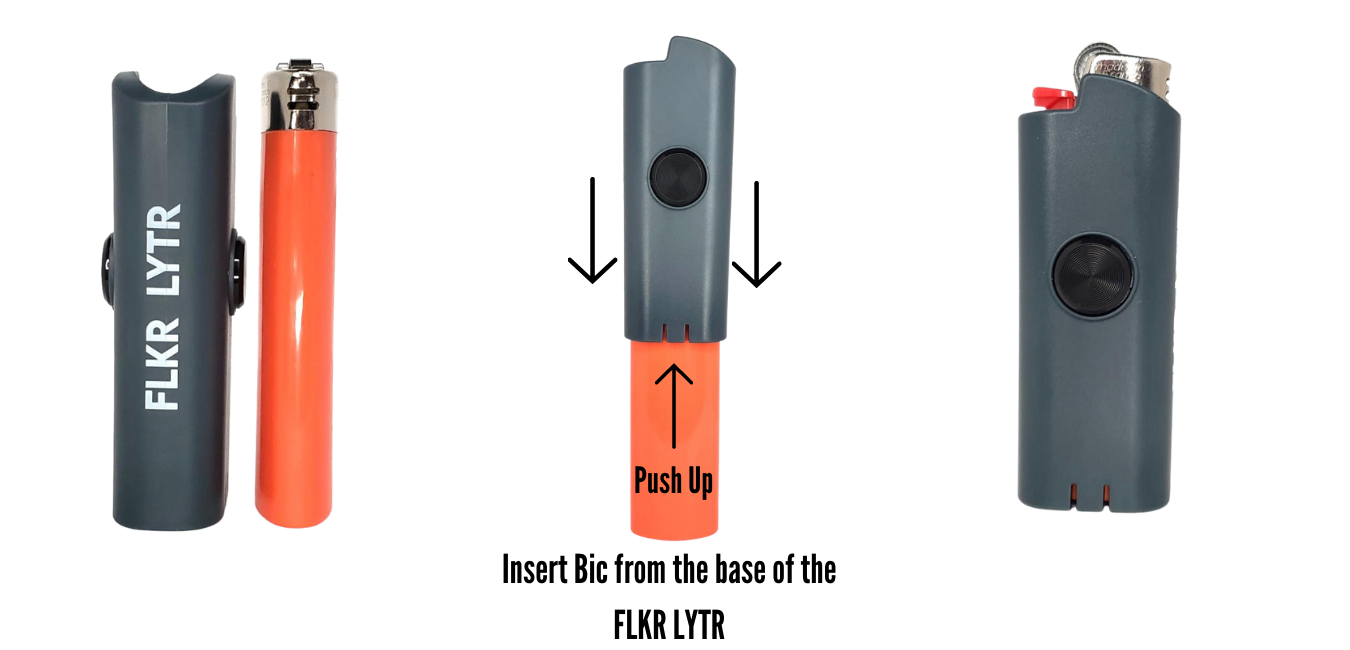 BIC Lighter how to insert into your FLKR LYTR Lighter Case Lighter Cover and Lighter Sleeve