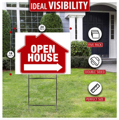 Open House Yard Sign With Markup 