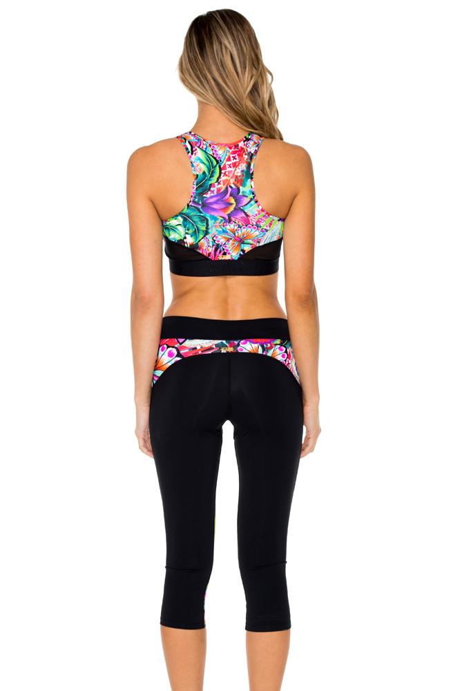 GORGEOUS CHAOS - Elastic Band Sports Bra & Mesh Cut Out Legging • Mult –  Luli Fama AU