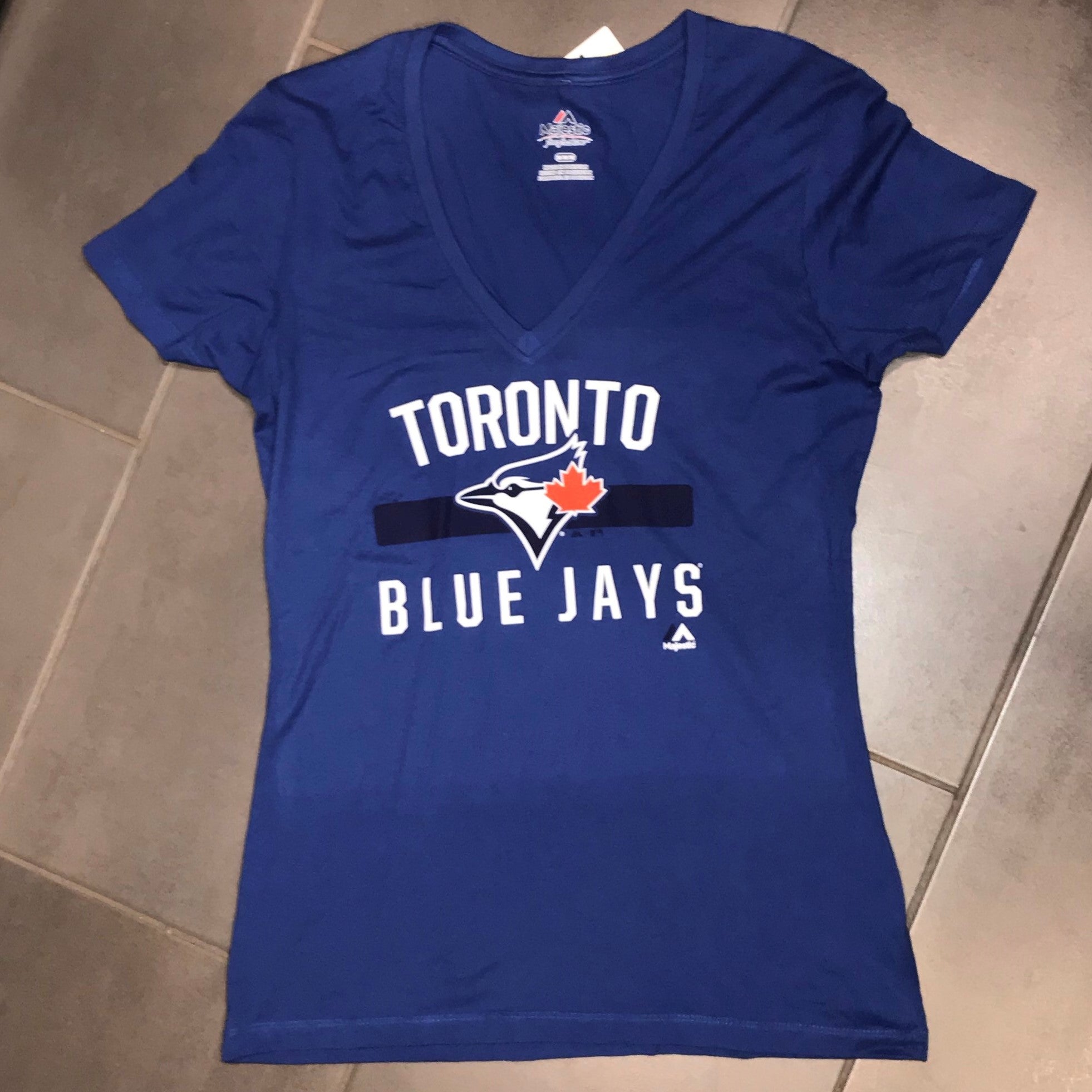 Women's Toronto Blue Jays Fanatics Branded Red Logo Tri-Blend T-Shirt