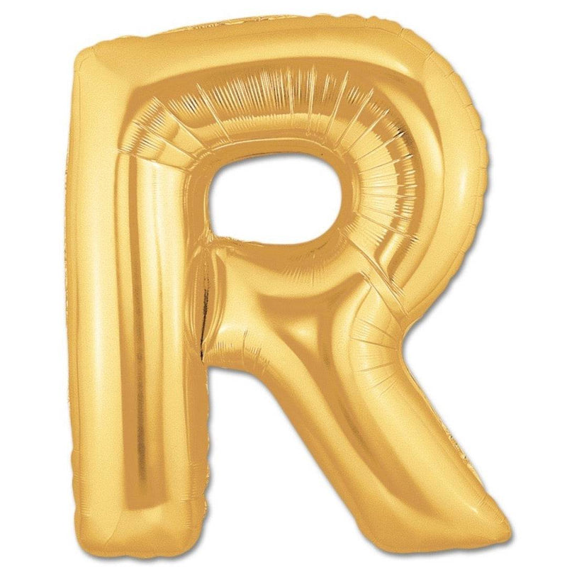 R Letter Giant Gold Balloon - 30 Inch - Mhalaty