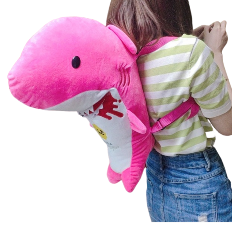 Little Bumper 3d Realistic Pink Baby Shark Stuffed Toy Backpack For Ki