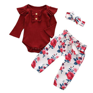 Baby Girl 3Pcs Cotton Outfit Set