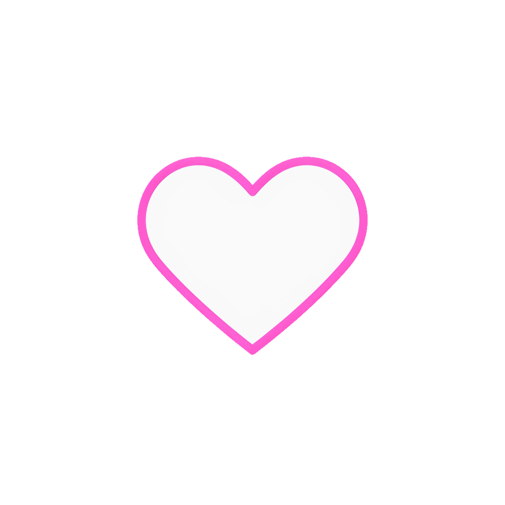 Zartes, umrandetes Herzsymbol in Rosa auf einem weißen Hintergrund, Symbol für Gesundheit.