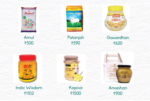 All ghee brands with pricing