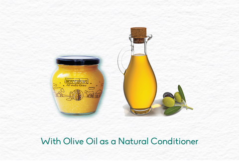 ghee as a conditioner, ghee with olive oil