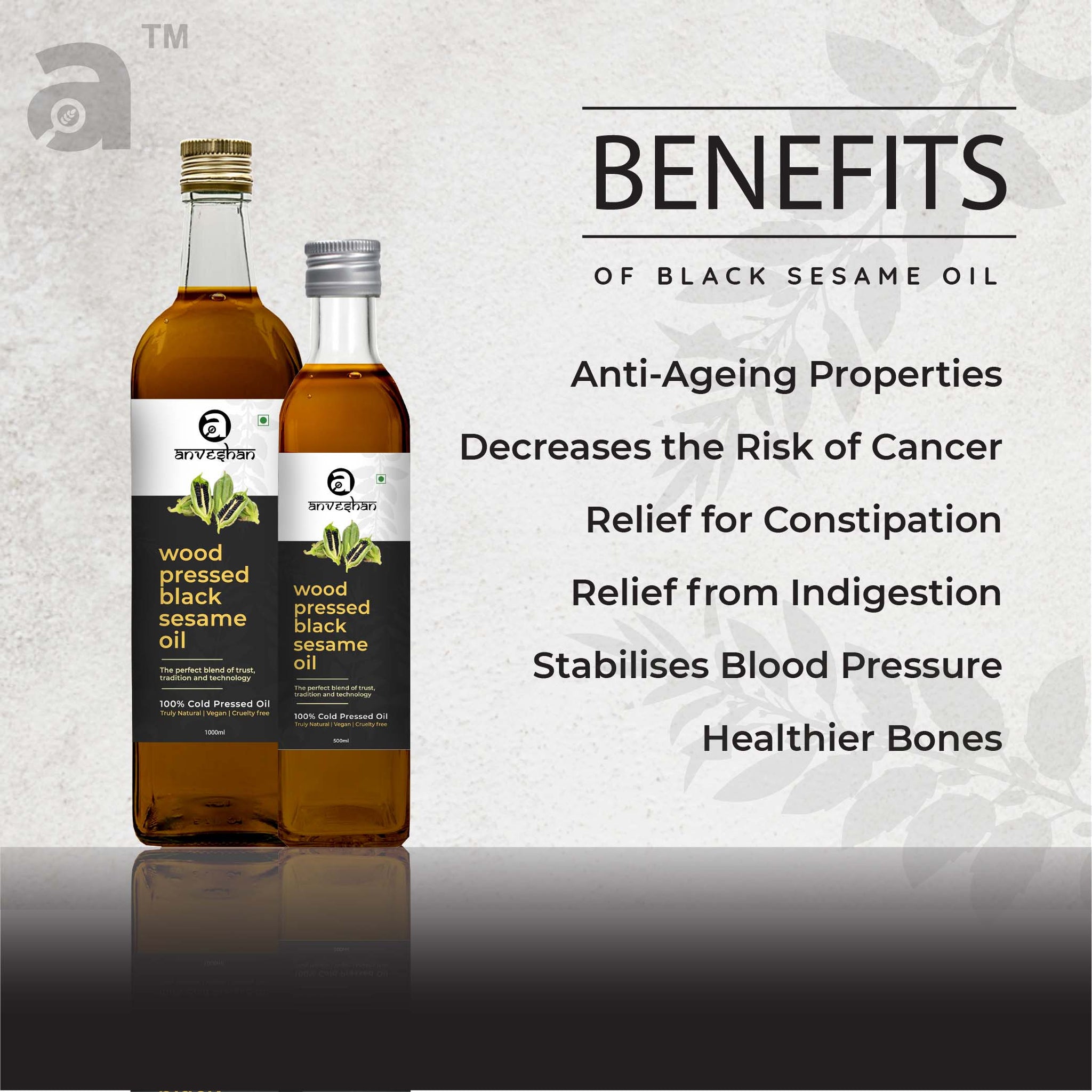 Anveshan Combo of Wood Pressed Black Sesame and Groundnut Oil 2L Each