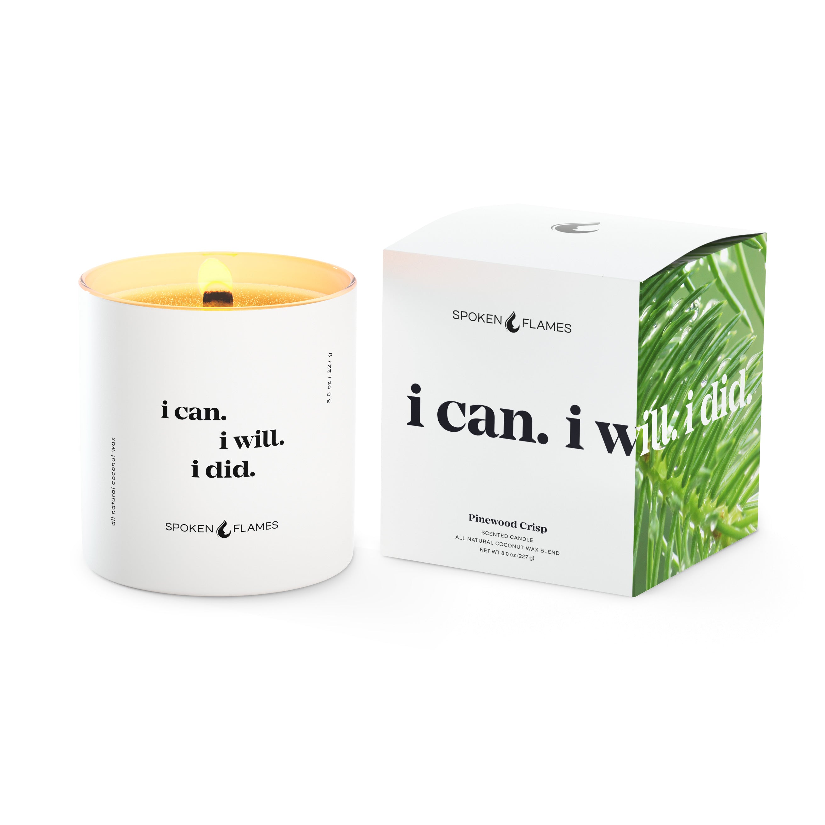 Spoken Flames I Can I Will I Did Affirmation Candle
