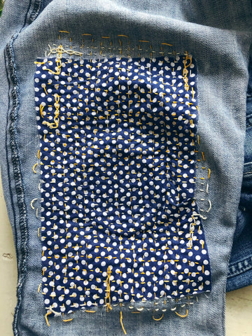 Patching inside of jeans