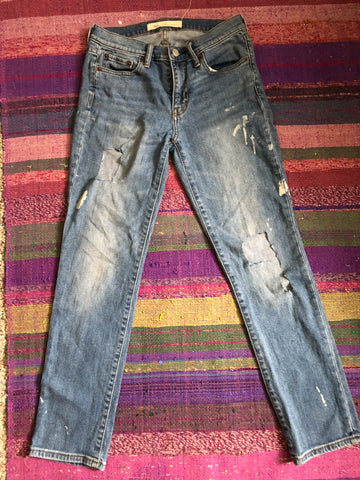 jeans with holes and patches