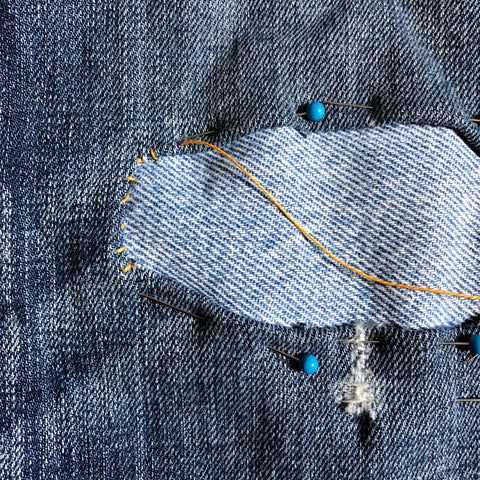 Simple Denim Repair with Visible Mending – wrenbirdarts