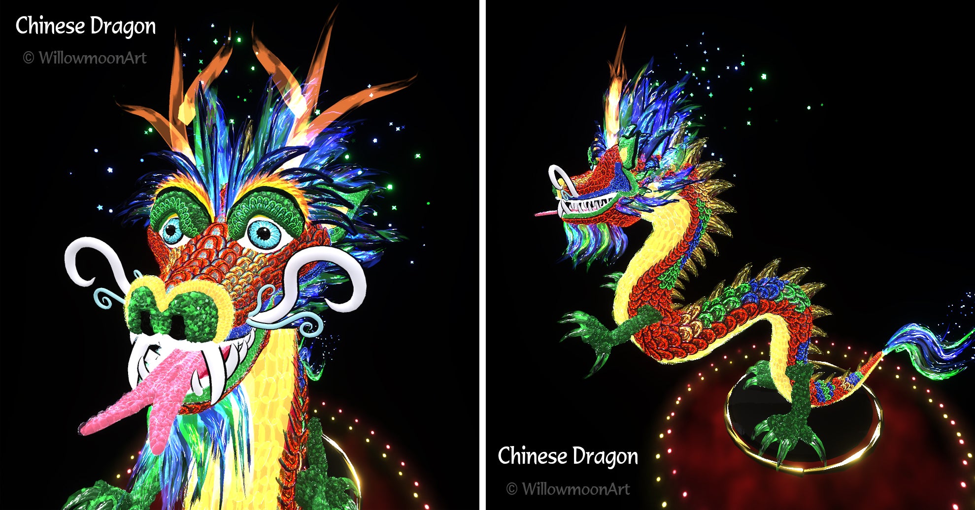 Chinese Dragon - Virtual Reality Art by Willowmoon Art