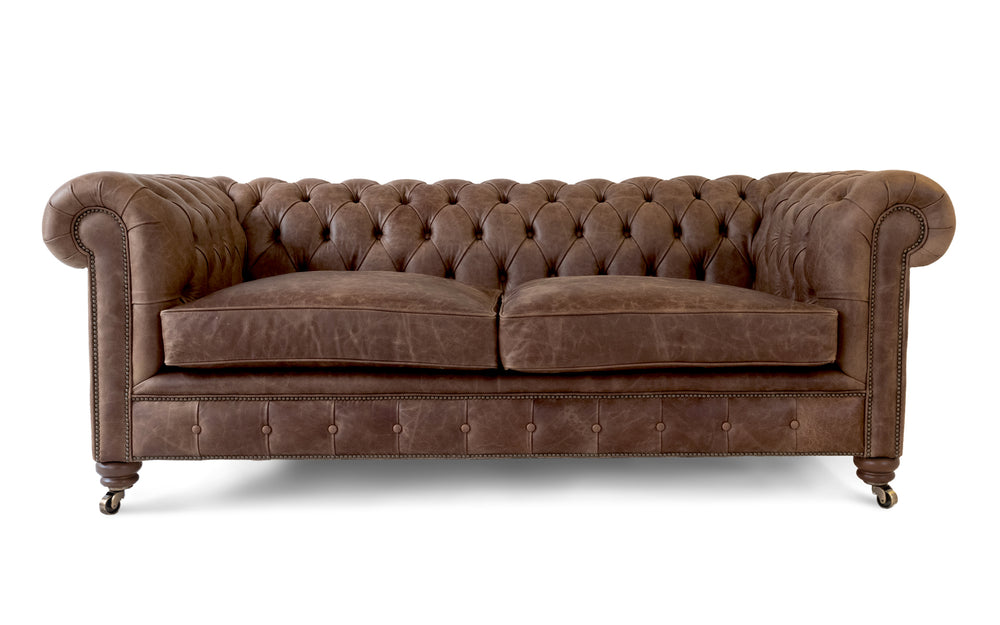 Monty    Snuggler Chesterfield in Dark brown Vintage leather
