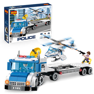 Police Helicopter Model Toys Building Block Set