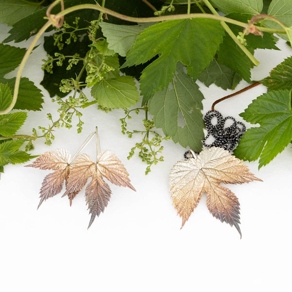 Hop leaf jewellery in silver