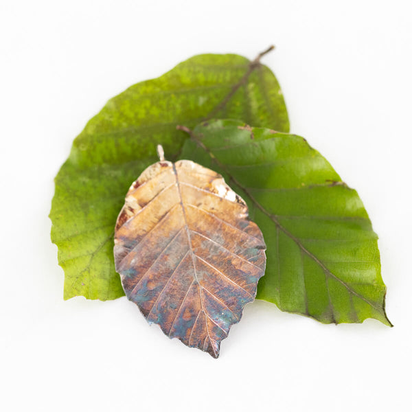 Beech leaf pendant in silver | the Celtic tree horoscope