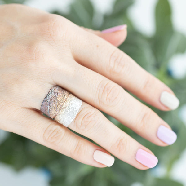 Spiritual jewelry, sage leaf ring from real leaf