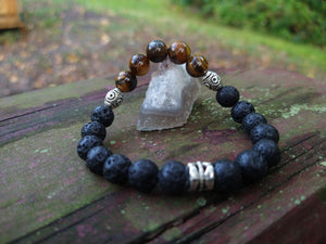 Tigers Eye and Lava Rock