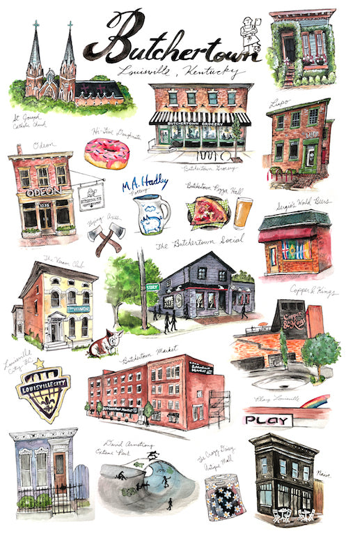 Louisville wall art print watercolor 2