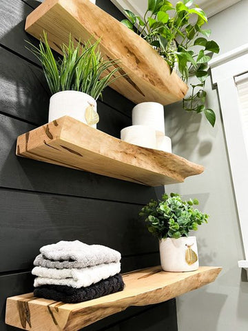 reclaimed wood shelves