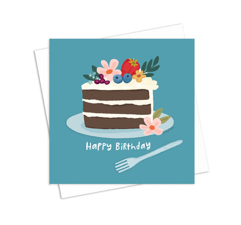 Premium Vector | Happy birthday greeting card with cake and candle