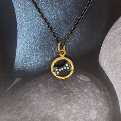 Dog Bone Chain Round Diamond Necklace