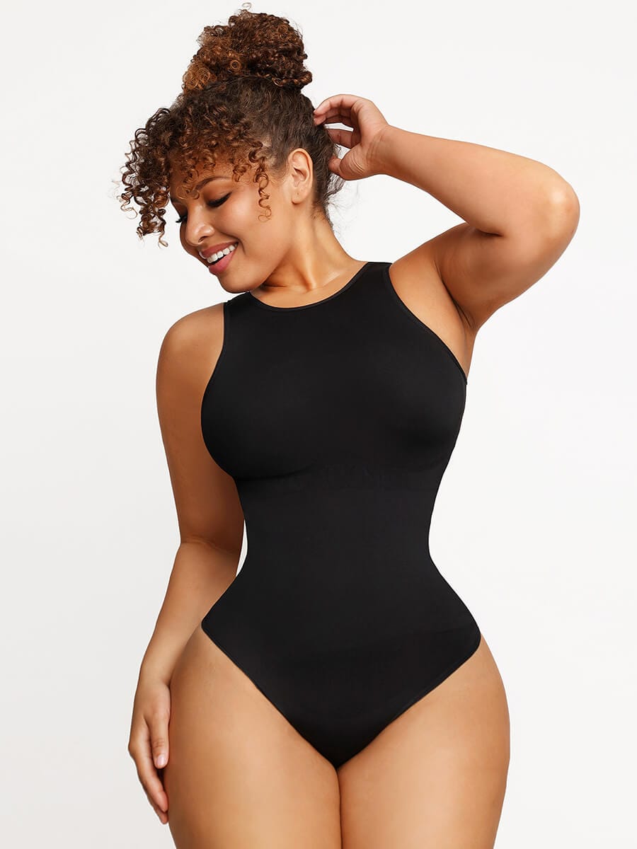 Eco-friendly Seamless Outerwear Belly Control Thong Bodysuit