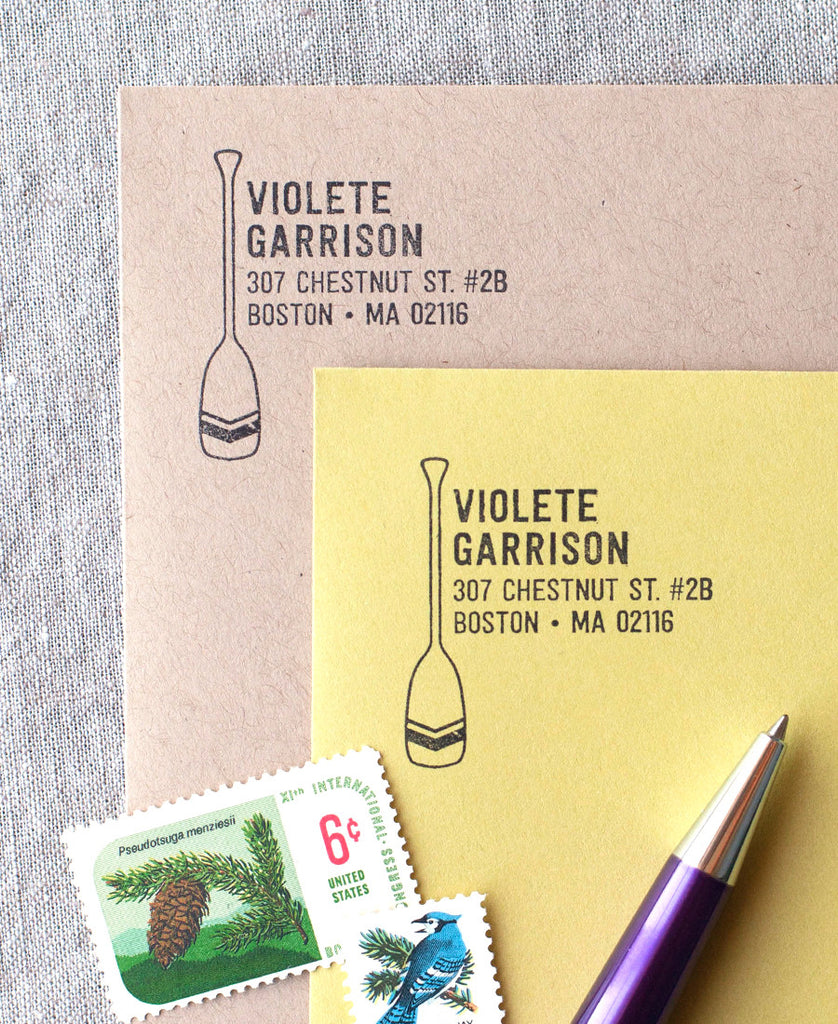 Canoe Paddle Address Stamp – The Chatty Press