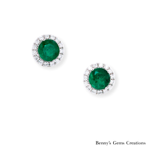 colombian emerald diamond earrings