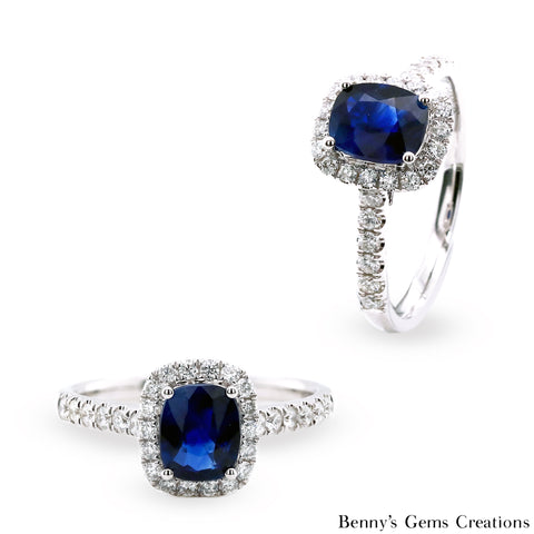 sapphire diamond halo ring