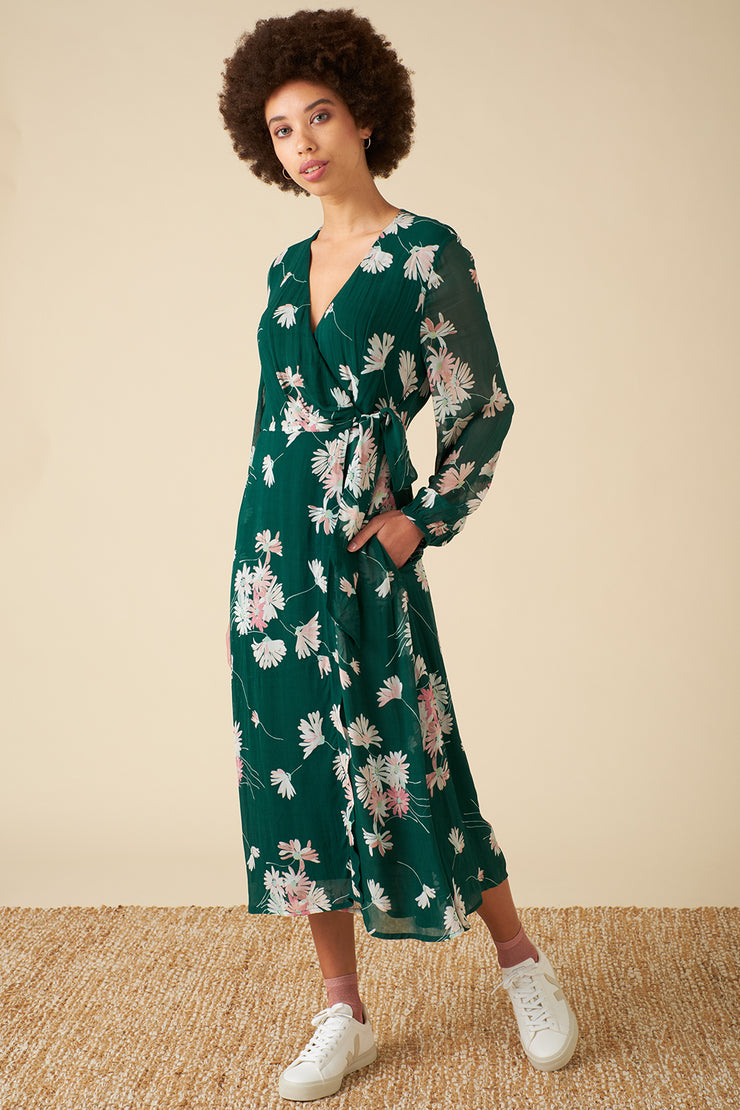 daisy wrap dress