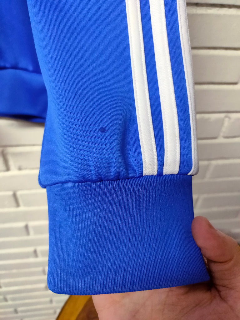 Becks Hacer incondicional Chaqueta Adidas Azul rayas Blancas - Talla M – lote751vintage