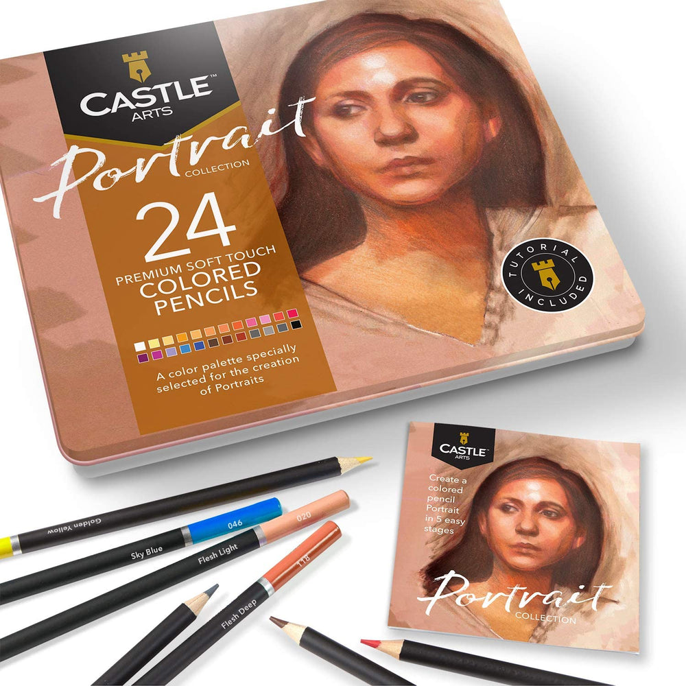 Castle Art Supplies 100 Piece Drawing & Sketching Set | Graphite, Charcoal, Pastel, Metallic & Water Soluble Pencils + Sticks, Fineliners | for