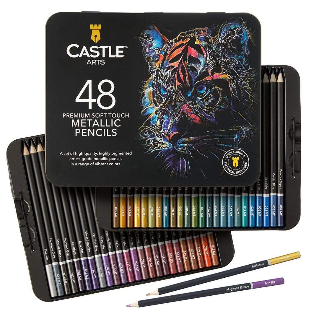 Castle Arts 24 Piece Seascape Colored Pencil Set in Display Tin